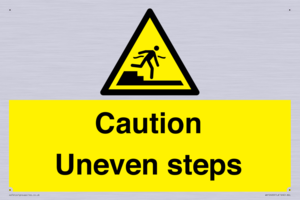Caution Uneven steps